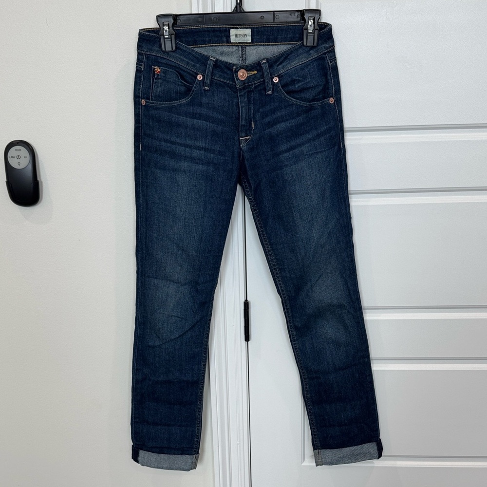Hudson Bacara Crop Straight Cuffed Dark Wash Women’s Jeans, Ankle Chic, Sz 26